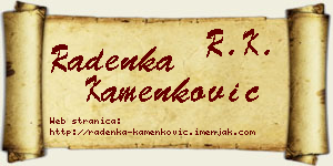 Radenka Kamenković vizit kartica